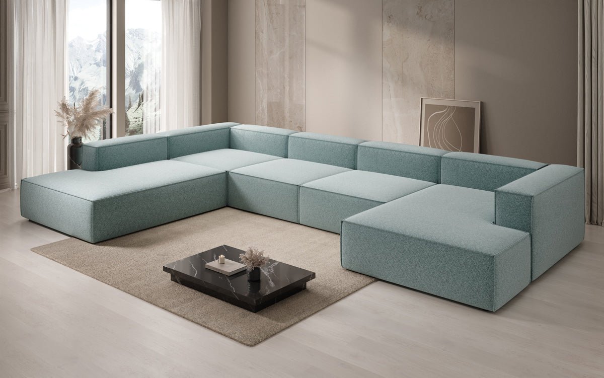 Designer Lesley U XXL Sofa Strukturstoff