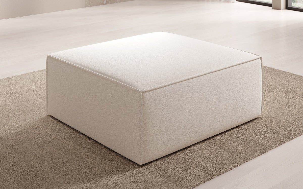 Luxusbetten24 Lesley Beistellhocker Strukturstoff Farbe Modern Komfort Wohnzimmer