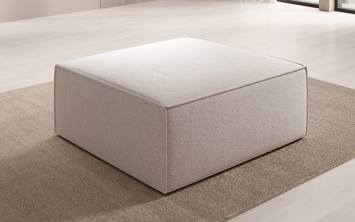 Luxusbetten24 Lesley Beistellhocker Strukturstoff Farbe Modern Komfort Wohnzimmer
