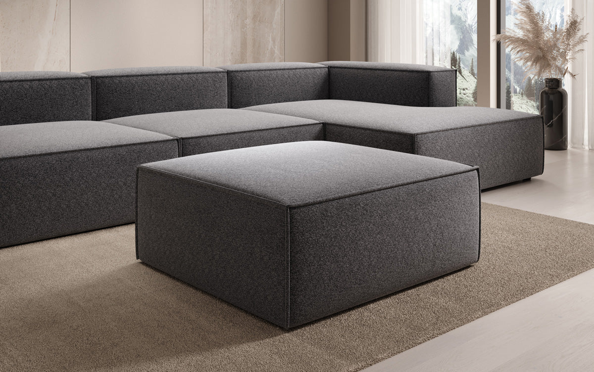 Luxusbetten24 Lesley Beistellhocker Strukturstoff Farbe Modern Komfort Wohnzimmer