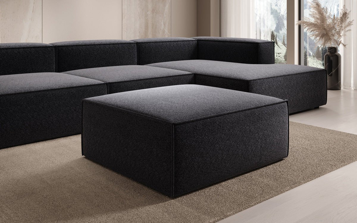 Luxusbetten24 Lesley Beistellhocker Strukturstoff Farbe Modern Komfort Wohnzimmer