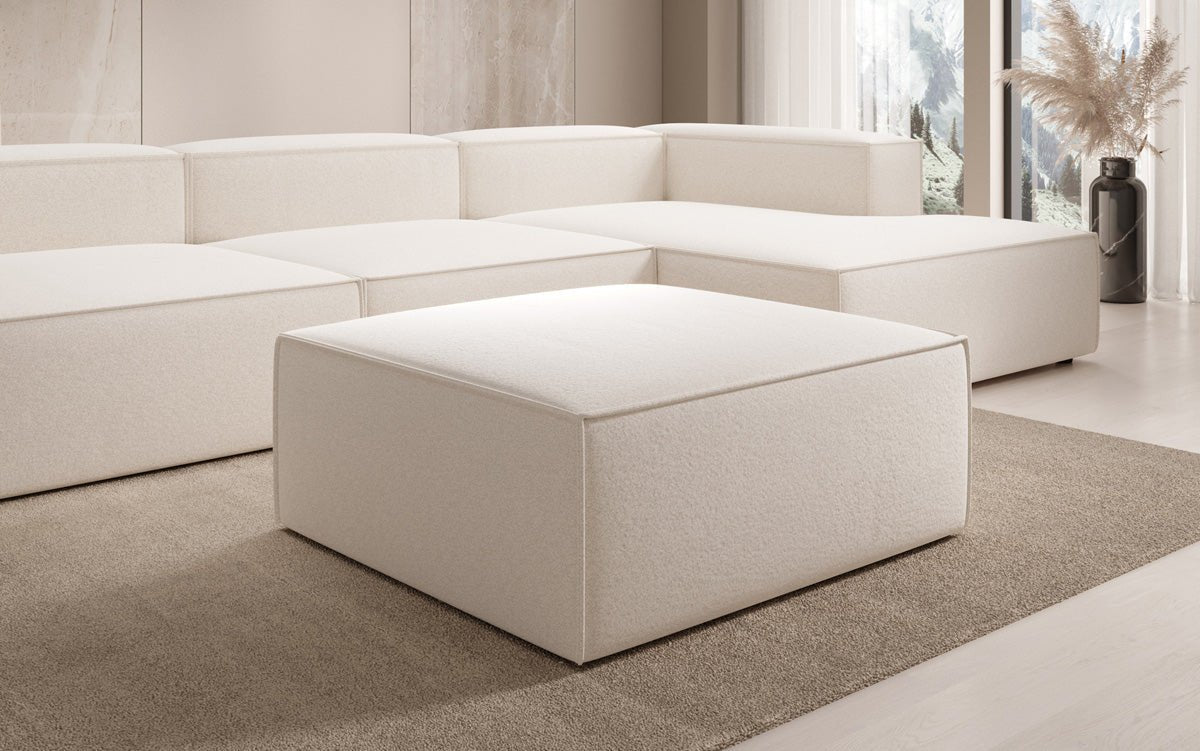 Luxusbetten24 Lesley Beistellhocker Strukturstoff Farbe Modern Komfort Wohnzimmer