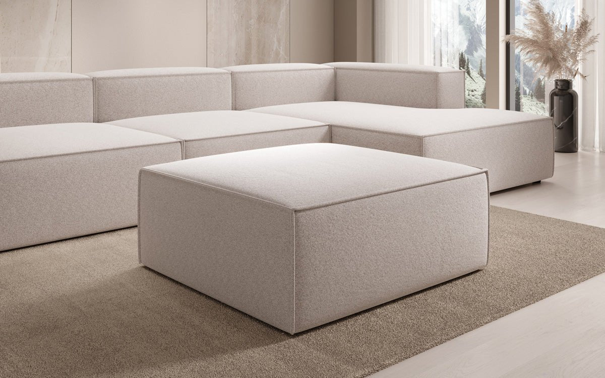Luxusbetten24 Lesley Beistellhocker Strukturstoff Farbe Modern Komfort Wohnzimmer