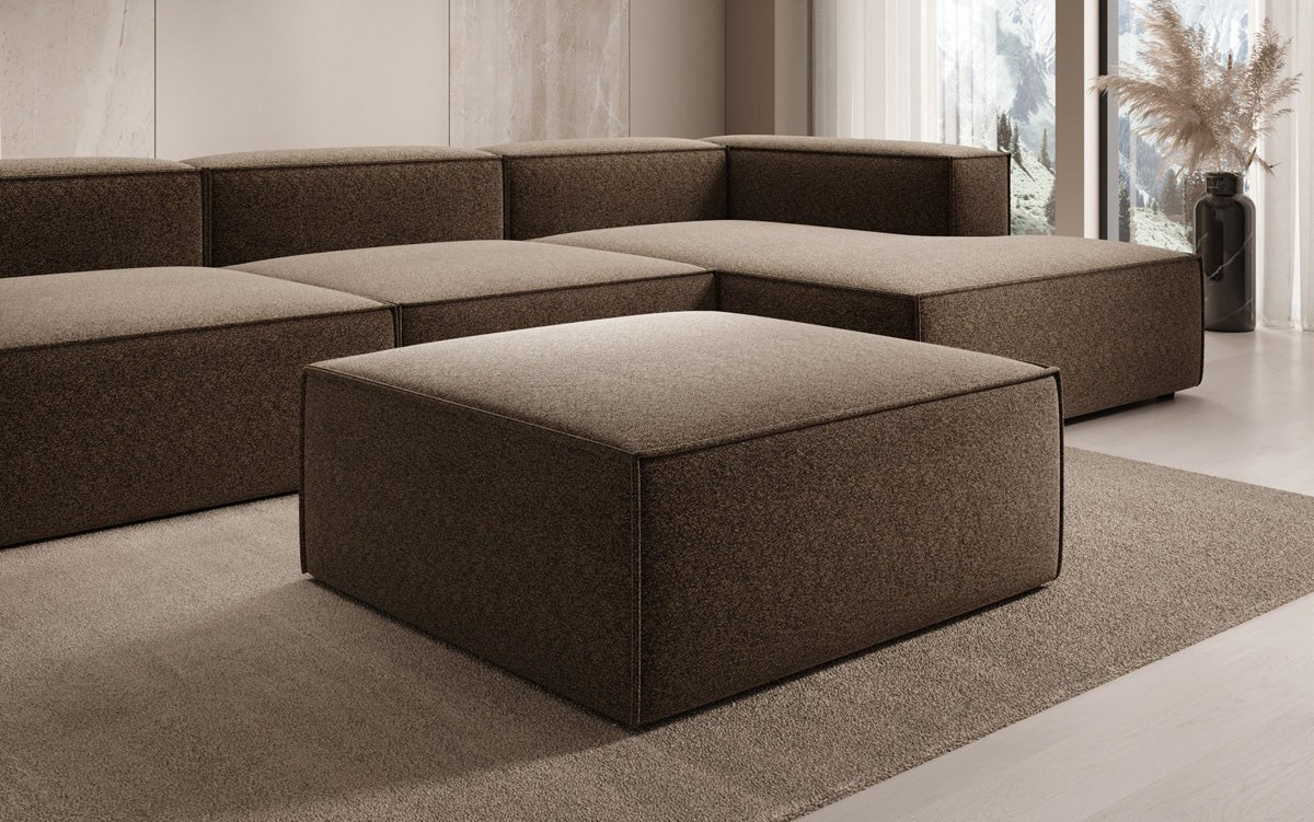 Luxusbetten24 Lesley Beistellhocker Strukturstoff Farbe Modern Komfort Wohnzimmer