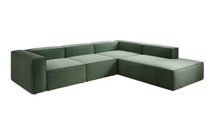 Lesley L Designer Sofa mit langer Ottomane aus Strukturstoff