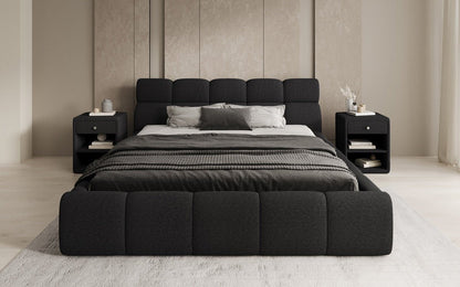 Luxusbetten24 Designer Polsterbett Dallas Bouclé mit Stauraum 140x200