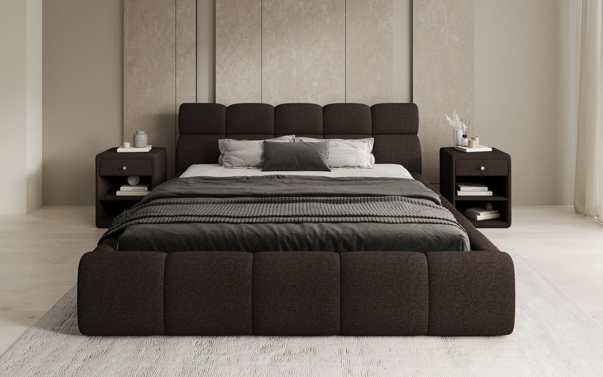 Luxusbetten24 Designer Polsterbett Dallas Bouclé mit Stauraum 140x200