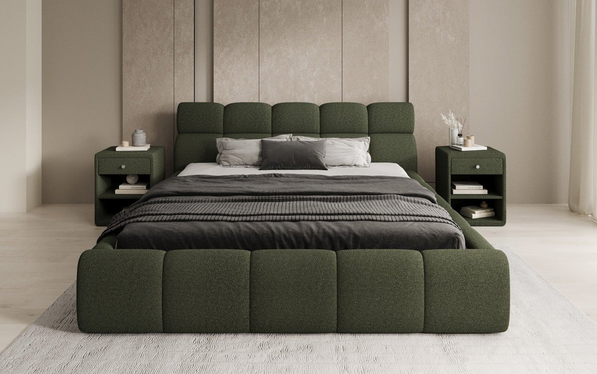 Luxusbetten24 Designer Polsterbett Dallas Bouclé mit Stauraum 140x200