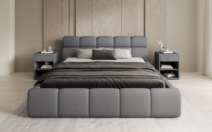 Luxusbetten24 Designer Polsterbett Dallas Samt mit Stauraum Schlafzimmer