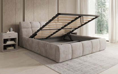 Designer Polsterbett Dallas Cord mit Stauraum