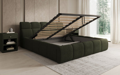 Luxusbetten24 Designer Polsterbett Dallas Bouclé mit Stauraum 140x200