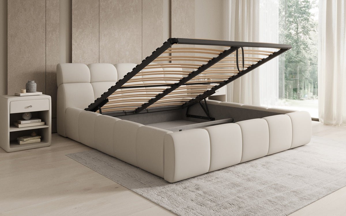 Luxusbetten24 Designer Polsterbett Dallas Samt mit Stauraum Schlafzimmer