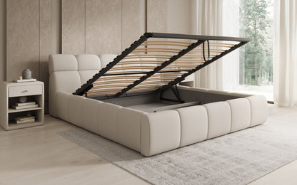 Luxusbetten24 Designer Polsterbett Dallas Samt mit Stauraum Schlafzimmer