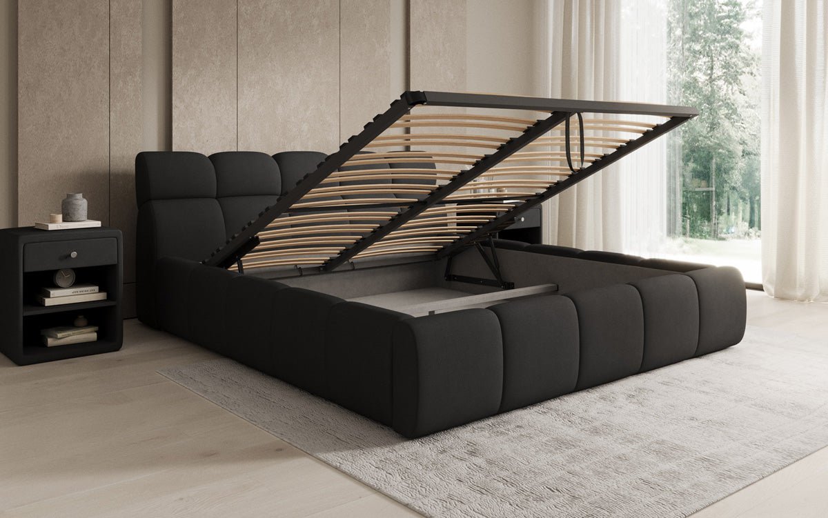 Luxusbetten24 Designer Polsterbett Dallas Samt mit Stauraum Schlafzimmer