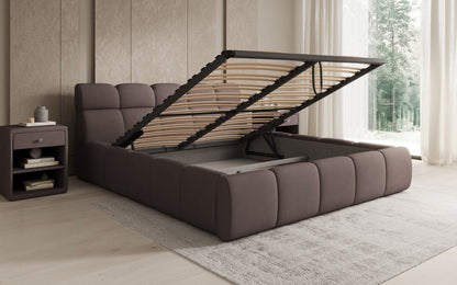 Luxusbetten24 Designer Polsterbett Dallas Samt mit Stauraum Schlafzimmer
