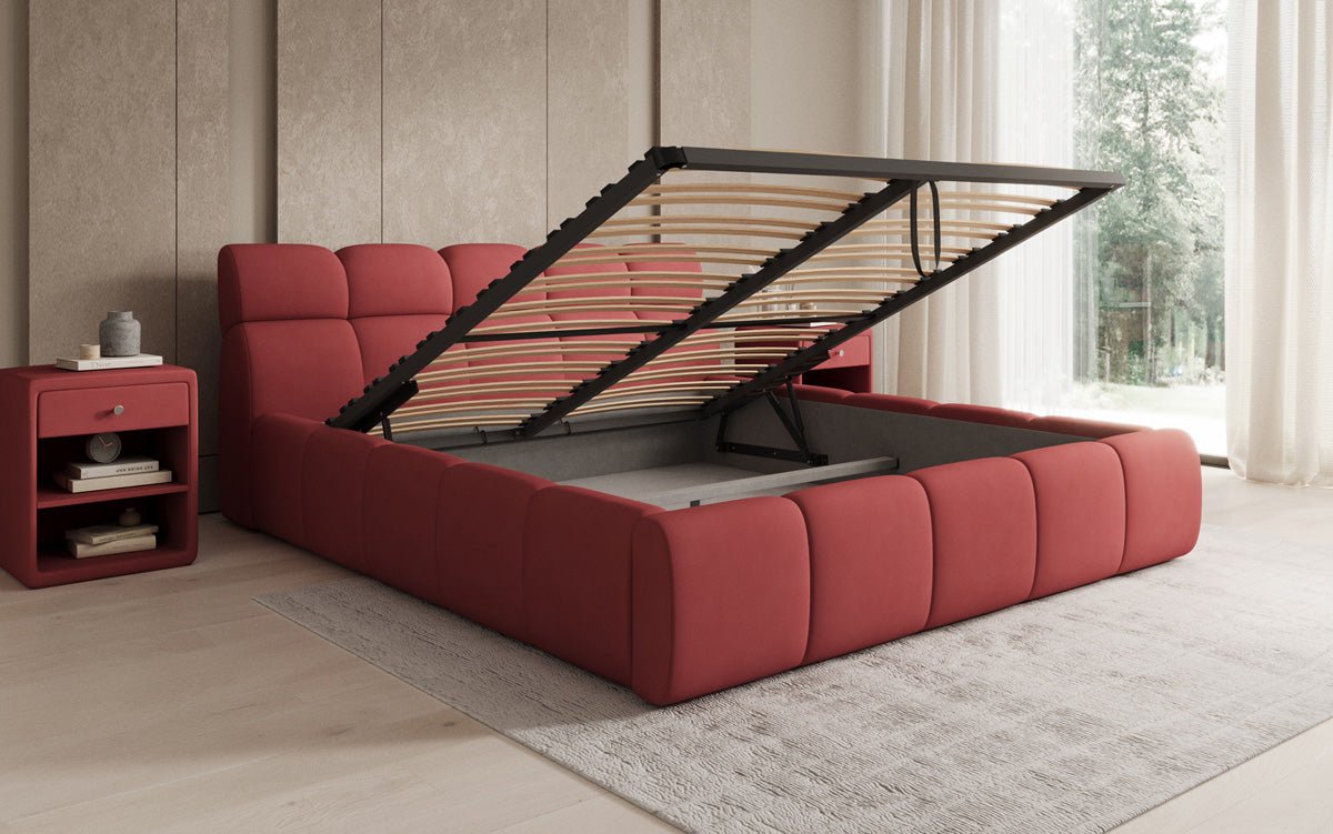 Luxusbetten24 Designer Polsterbett Dallas Samt mit Stauraum Schlafzimmer