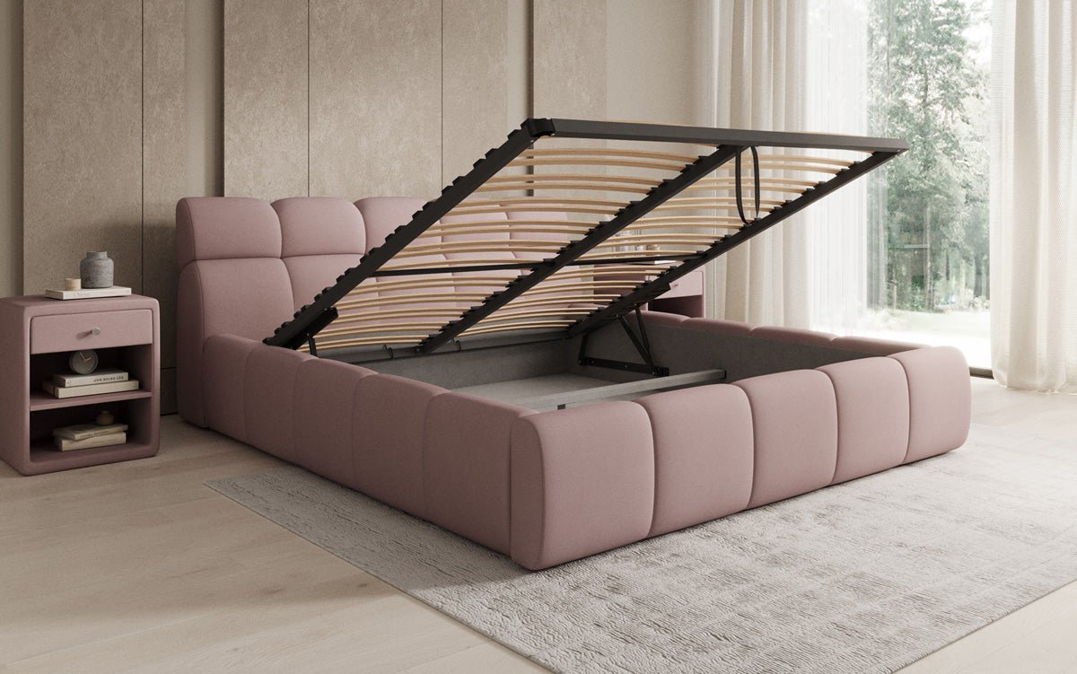 Luxusbetten24 Designer Polsterbett Dallas Samt mit Stauraum Schlafzimmer
