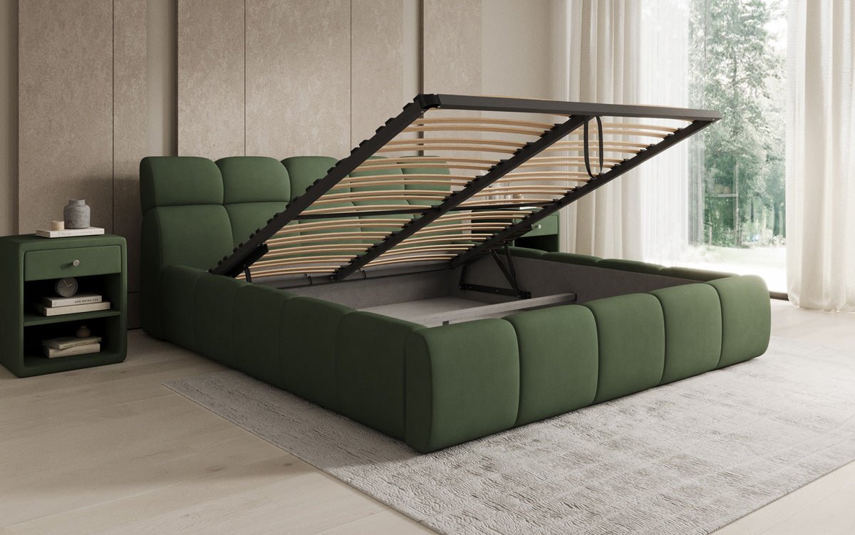 Luxusbetten24 Designer Polsterbett Dallas Samt mit Stauraum Schlafzimmer