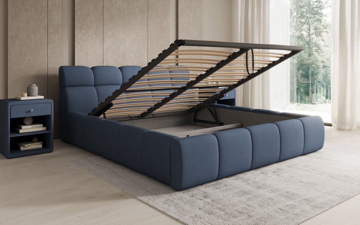 Luxusbetten24 Designer Polsterbett Dallas Samt mit Stauraum Schlafzimmer