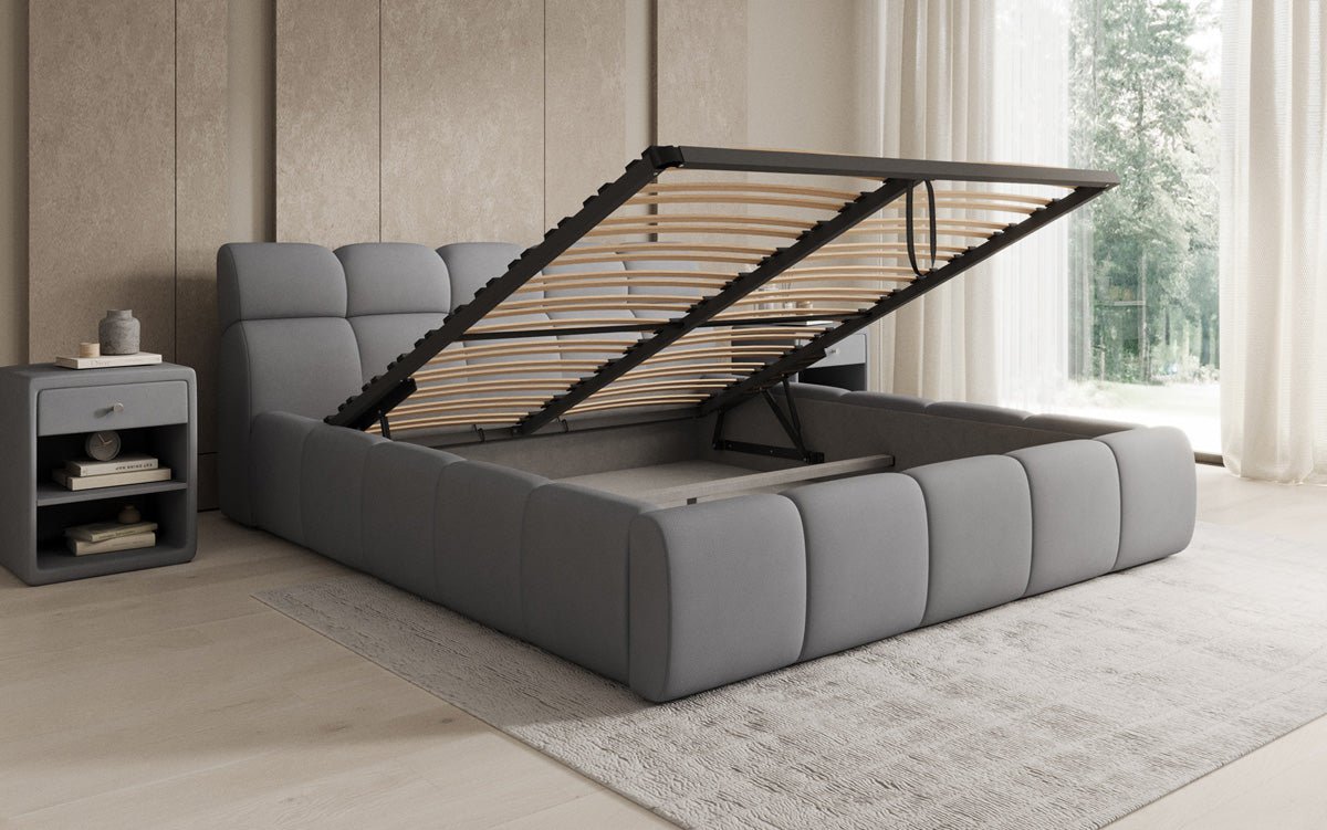 Luxusbetten24 Designer Polsterbett Dallas Samt mit Stauraum Schlafzimmer