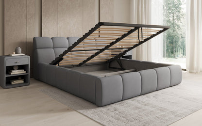 Luxusbetten24 Designer Polsterbett Dallas Samt mit Stauraum Schlafzimmer