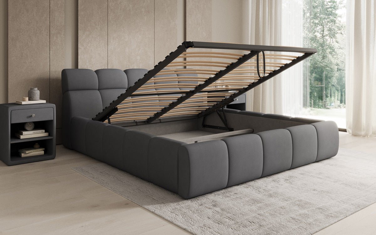 Luxusbetten24 Designer Polsterbett Dallas Samt mit Stauraum Schlafzimmer