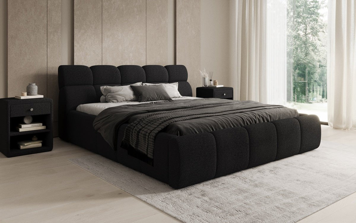 Luxusbetten24 Designer Polsterbett Dallas Bouclé mit Stauraum 140x200