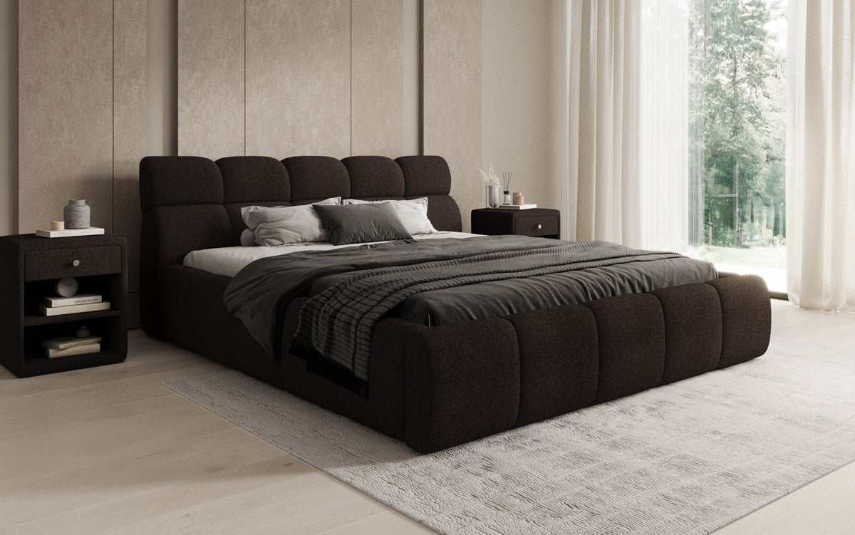 Luxusbetten24 Designer Polsterbett Dallas Bouclé mit Stauraum 140x200