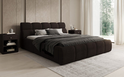 Luxusbetten24 Designer Polsterbett Dallas Bouclé mit Stauraum 140x200
