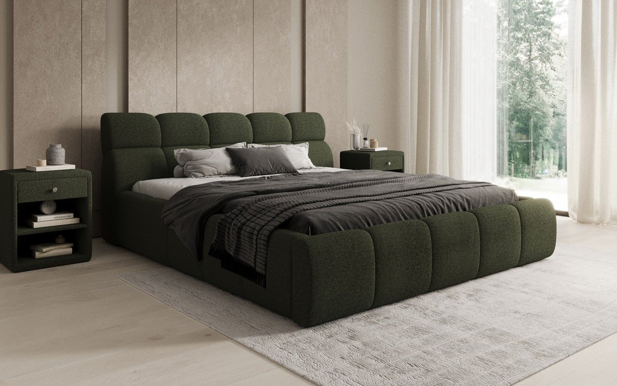 Luxusbetten24 Designer Polsterbett Dallas Bouclé mit Stauraum 140x200
