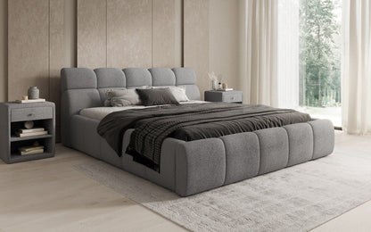 Luxusbetten24 Designer Polsterbett Dallas Bouclé mit Stauraum 140x200