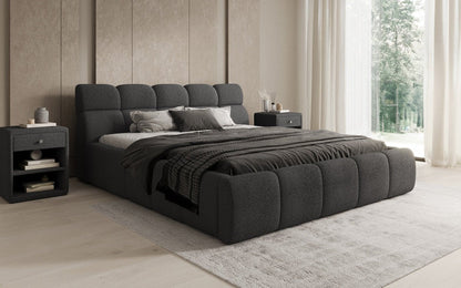 Luxusbetten24 Designer Polsterbett Dallas Bouclé mit Stauraum 140x200
