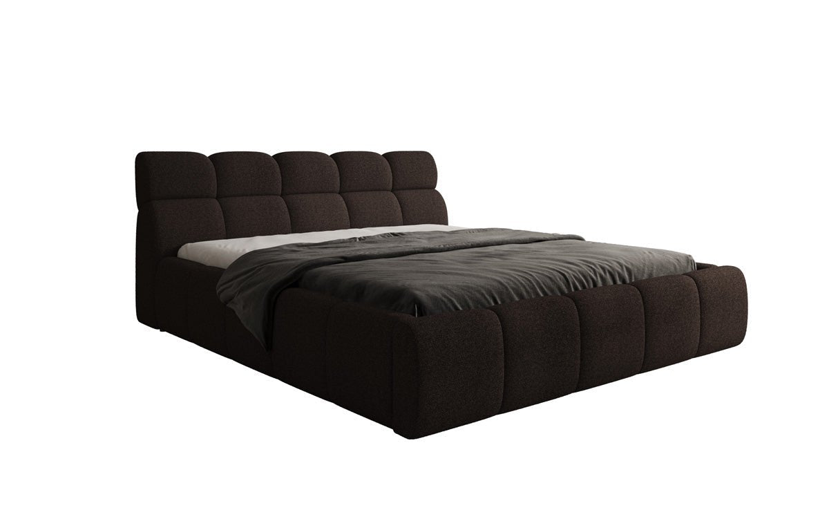 Luxusbetten24 Designer Polsterbett Dallas Bouclé mit Stauraum 140x200