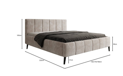 Luxusbetten24 Polsterbett Valerio Cord Verstellbarer Lattenrost Elegant Komfort