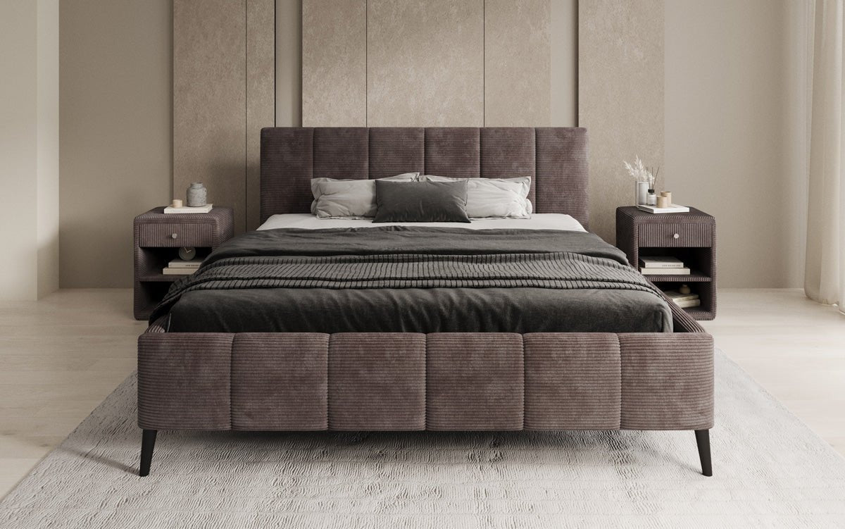 Luxusbetten24 Polsterbett Valerio Cord Verstellbarer Lattenrost Elegant Komfort
