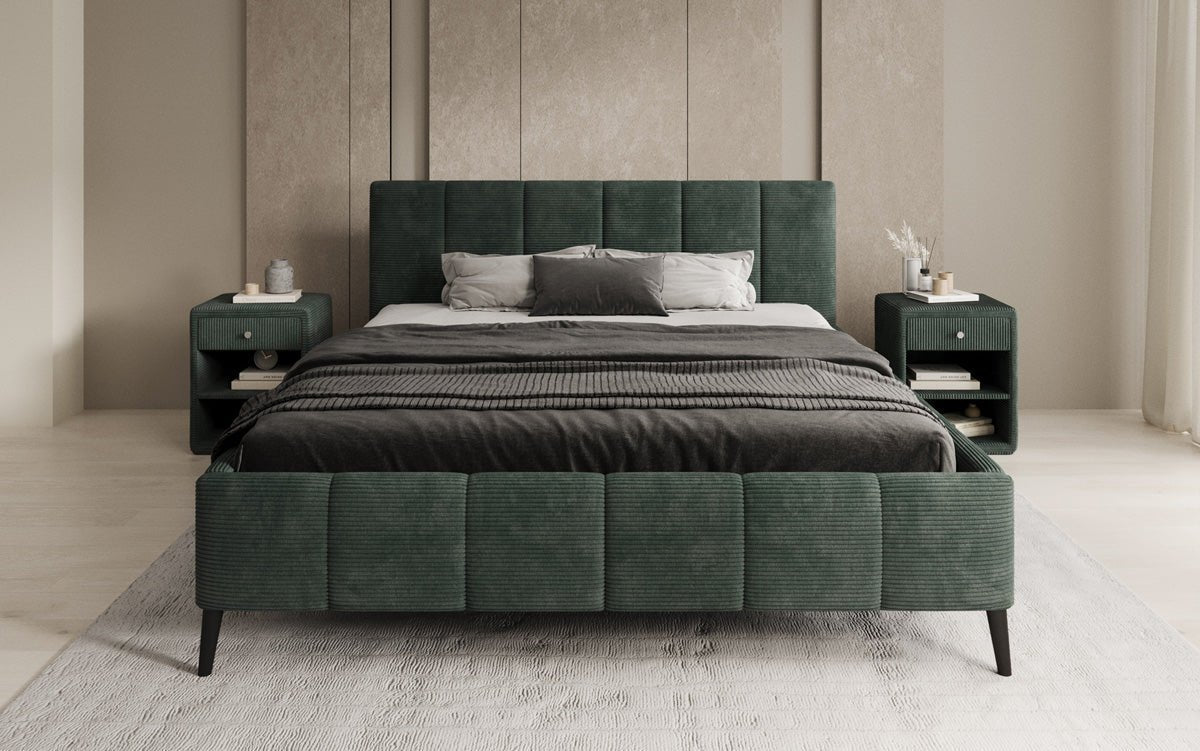 Luxusbetten24 Polsterbett Valerio Cord Verstellbarer Lattenrost Elegant Komfort