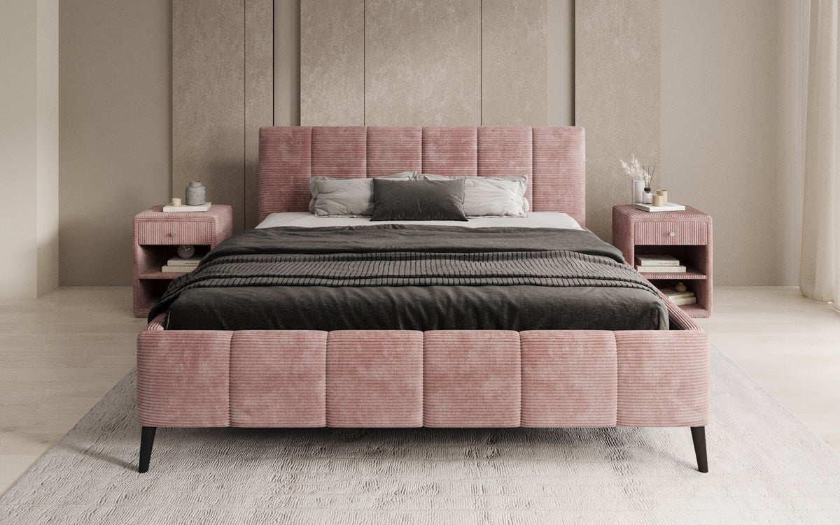 Luxusbetten24 Polsterbett Valerio Cord Verstellbarer Lattenrost Elegant Komfort