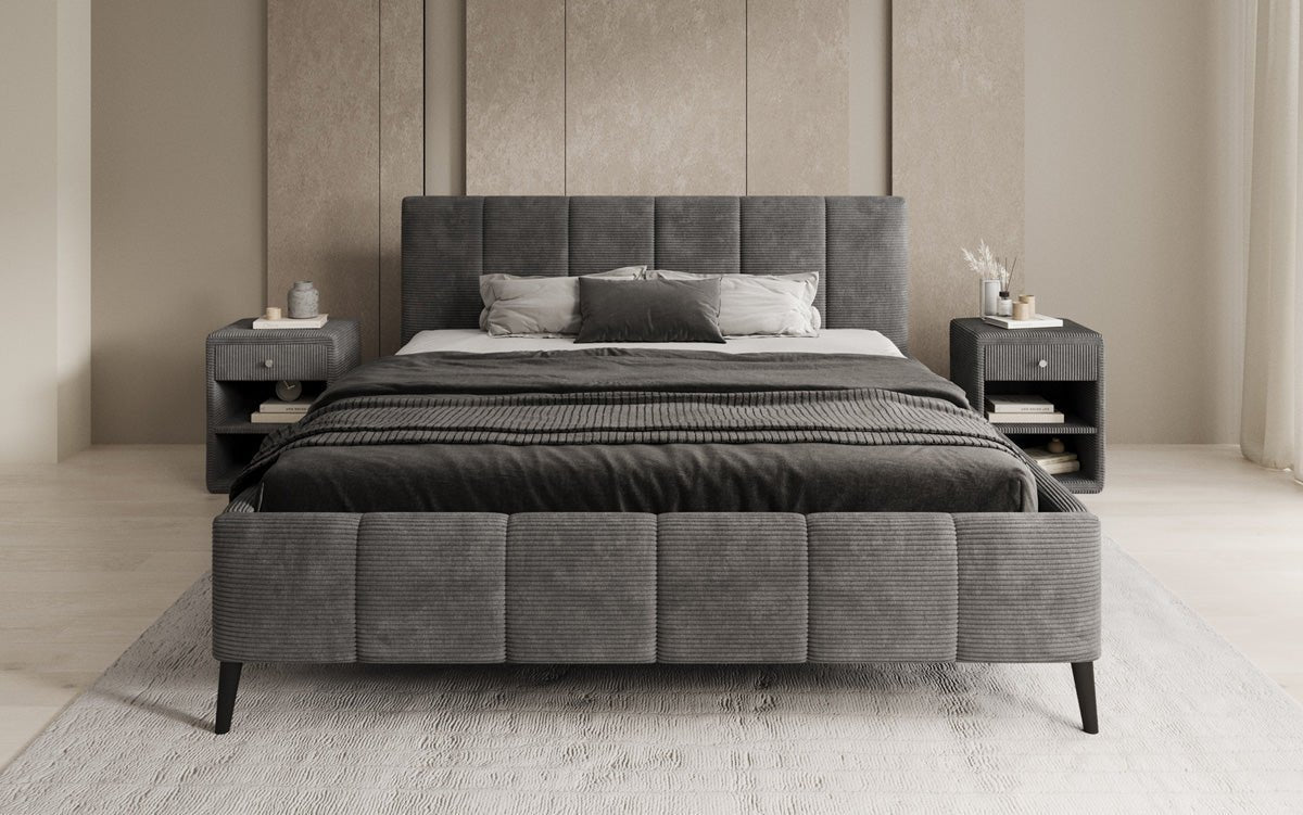 Luxusbetten24 Polsterbett Valerio Cord Verstellbarer Lattenrost Elegant Komfort