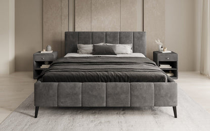 Luxusbetten24 Polsterbett Valerio Cord Verstellbarer Lattenrost Elegant Komfort