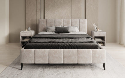 Luxusbetten24 Polsterbett Valerio Cord Verstellbarer Lattenrost Elegant Komfort