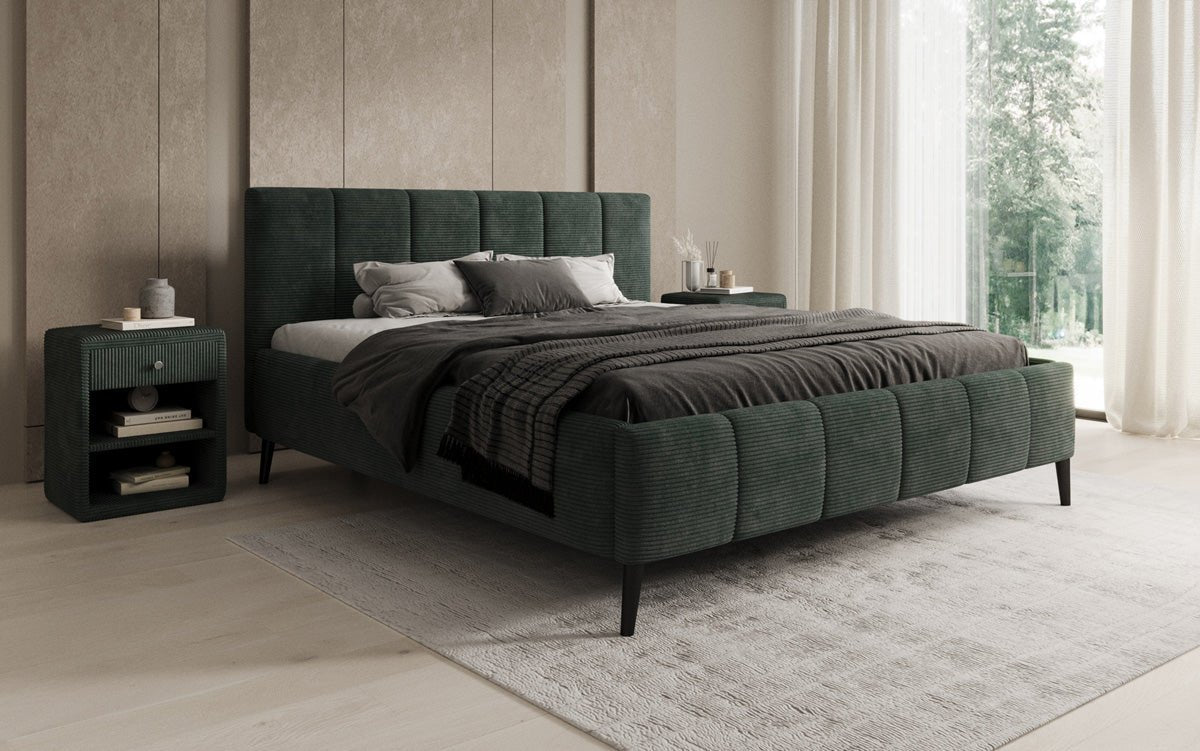 Luxusbetten24 Polsterbett Valerio Cord Verstellbarer Lattenrost Elegant Komfort