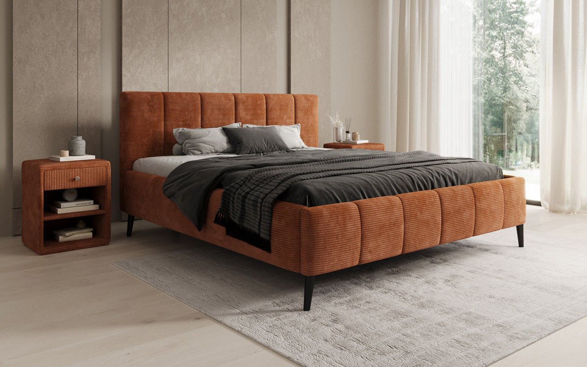 Luxusbetten24 Polsterbett Valerio Cord Verstellbarer Lattenrost Elegant Komfort