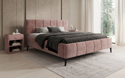 Luxusbetten24 Polsterbett Valerio Cord Verstellbarer Lattenrost Elegant Komfort
