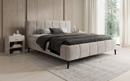 Luxusbetten24 Polsterbett Valerio Cord Verstellbarer Lattenrost Elegant Komfort