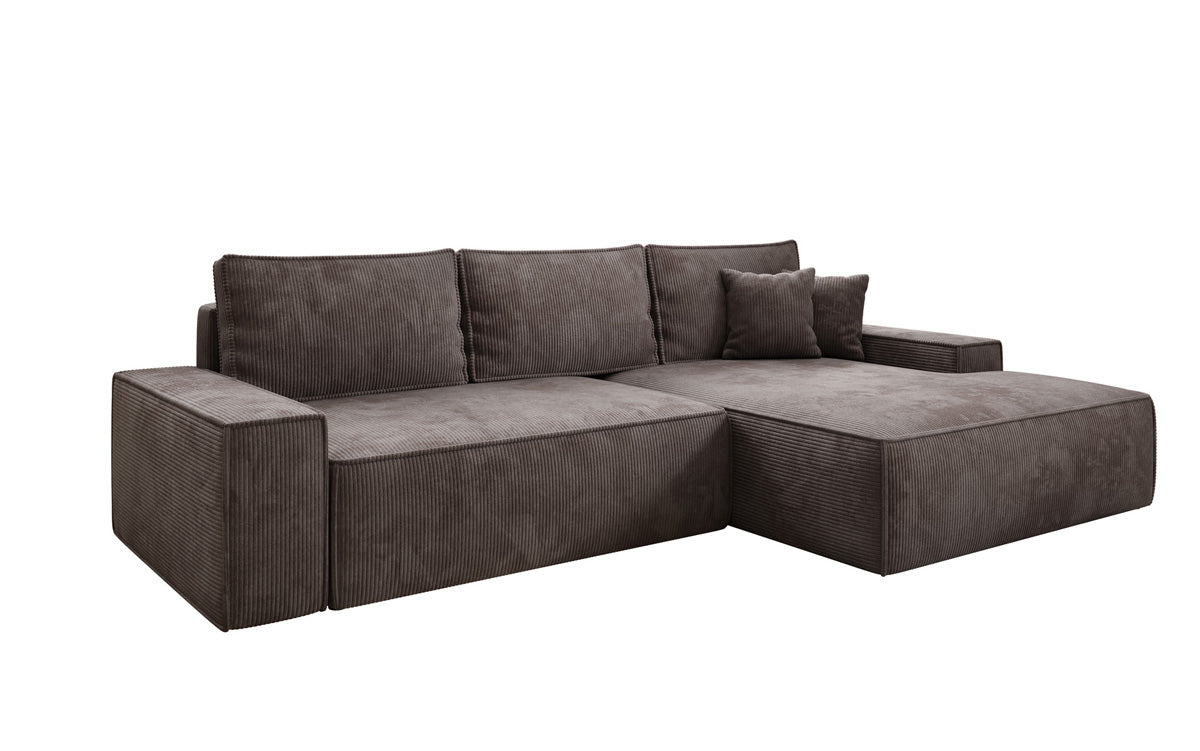 Luxusbetten24 Designer Sofa Verona Cord Breite Ottomane Schlaffunktion