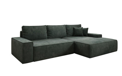 Luxusbetten24 Designer Sofa Verona Cord Breite Ottomane Schlaffunktion