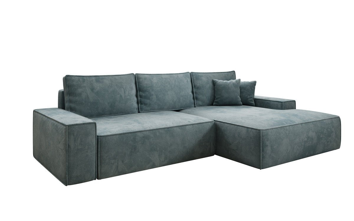 Luxusbetten24 Designer Sofa Verona Cord Breite Ottomane Schlaffunktion