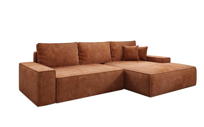 Luxusbetten24 Designer Sofa Verona Cord Breite Ottomane Schlaffunktion