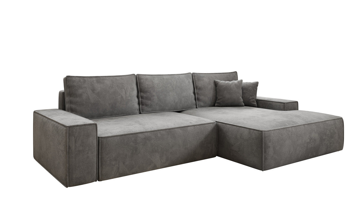 Luxusbetten24 Designer Sofa Verona Cord Breite Ottomane Schlaffunktion