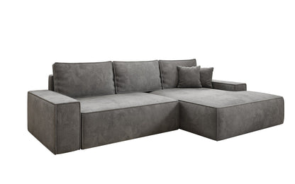 Luxusbetten24 Designer Sofa Verona Cord Breite Ottomane Schlaffunktion